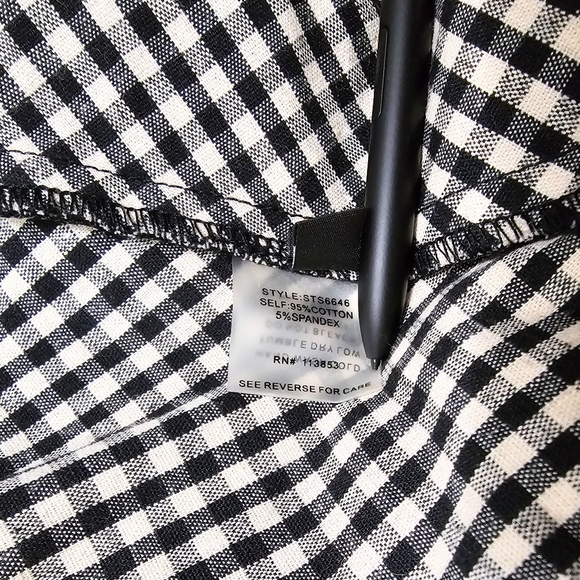 Blush Black White Checkered Oversized Front Bow Mini Skirt Size XSmall - Picture 4 of 4